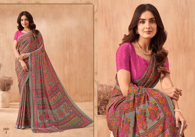 Vivanta Silk 34 By Ruchi Silk Crepe Printed Sarees Wholesale Clothing Suppliers In India